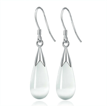 Moonstone Opal Drop Dangle Hook Earrings 925 Sterling Silver Womens Jewellery UK