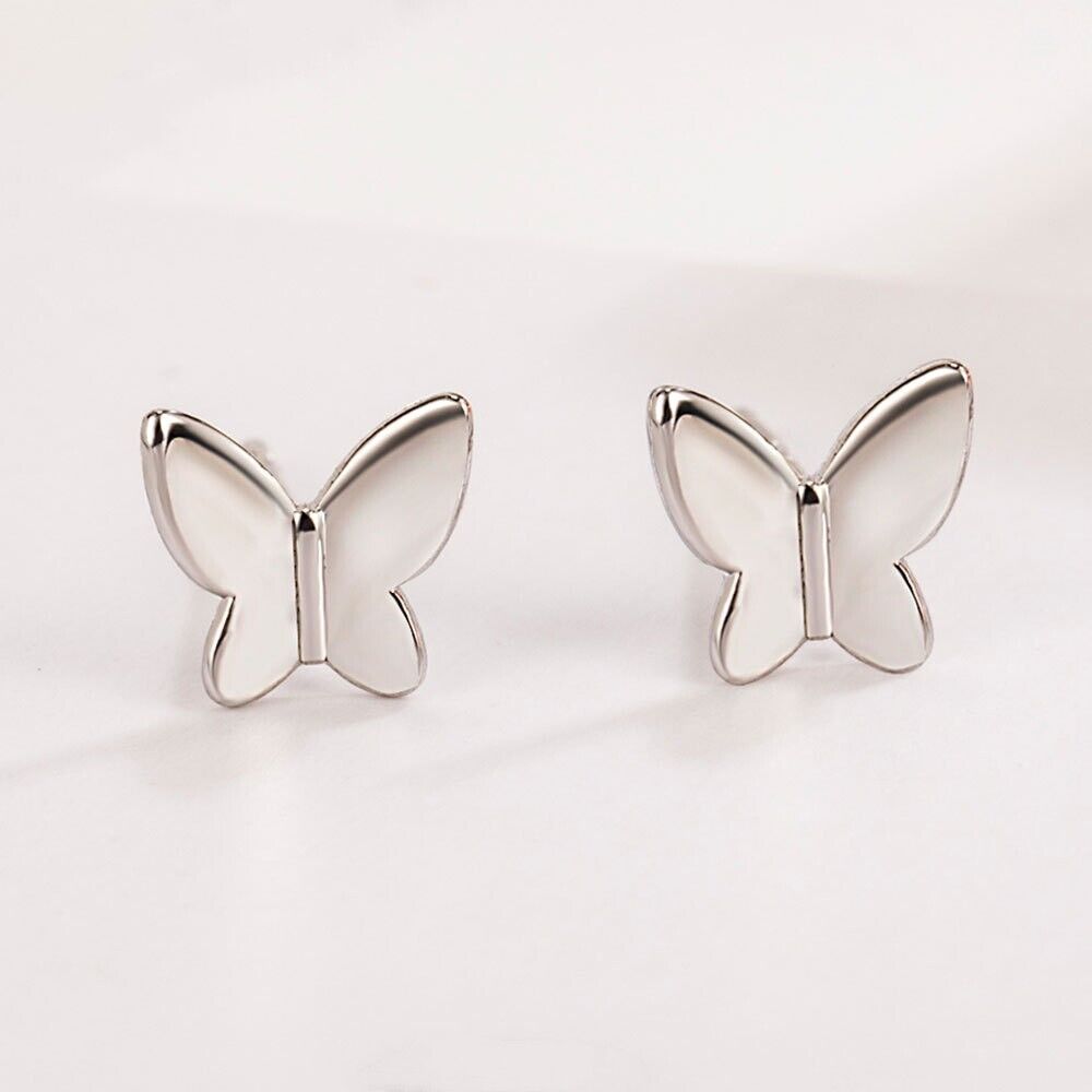 925 Sterling Silver Butterfly Stud Earrings Womens Girls Jewellery Xmas New UK