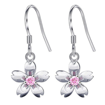 925 Sterling Silver Daisy Drop Hook Style Earrings Womens Girls Jewellery UK New