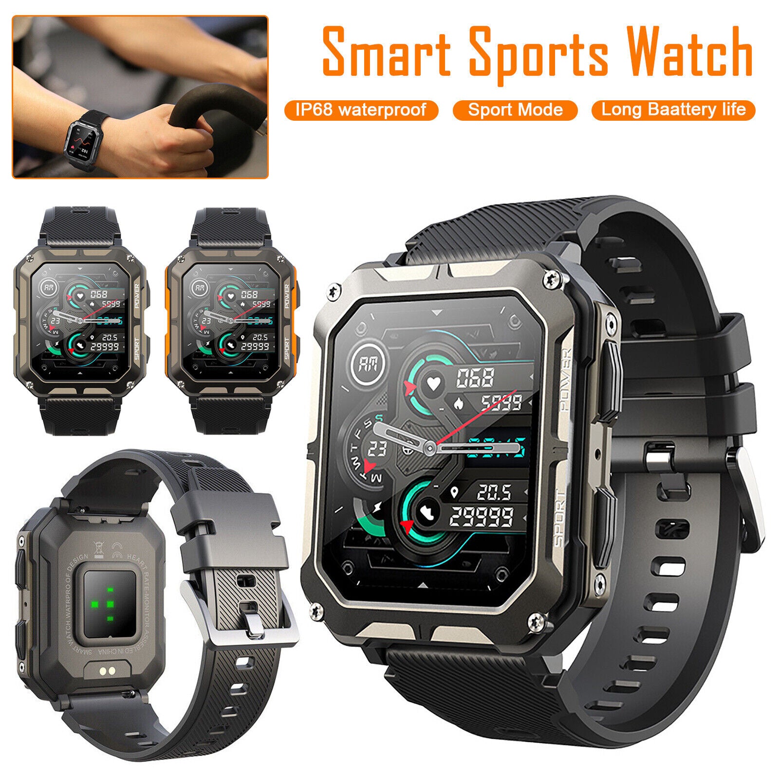 Military Smart Watch for Men(Answer/Make Calls) Rugged Tactical Fitness Tracker