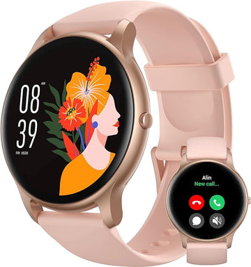 Smart Watch(Answer/Make Call), 1.32" HD Fitness Watch for Women, Smartwatch 100+ Sport Modes IP68 Waterproof, Heart Rate Sleep Monitor, Fitness Tracker for Android iOS, Rose Gold, SPROD1