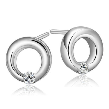 925 Sterling Silver Round Clear Stone Stud Earrings Womens Girls Jewellery UK