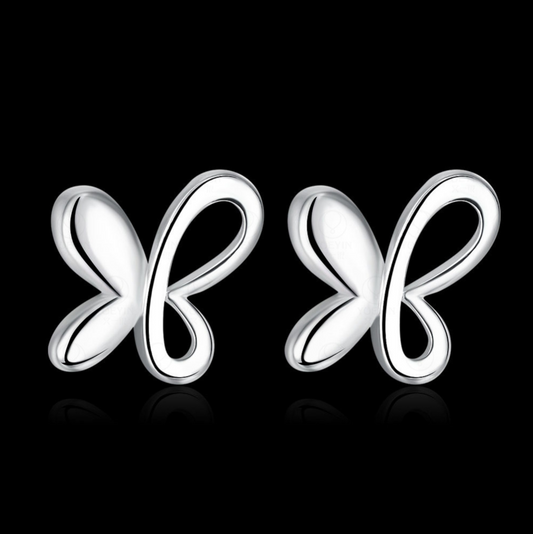 925 Sterling Silver Butterfly Hollow Stud Earrings Womens Girls Jewellery New UK