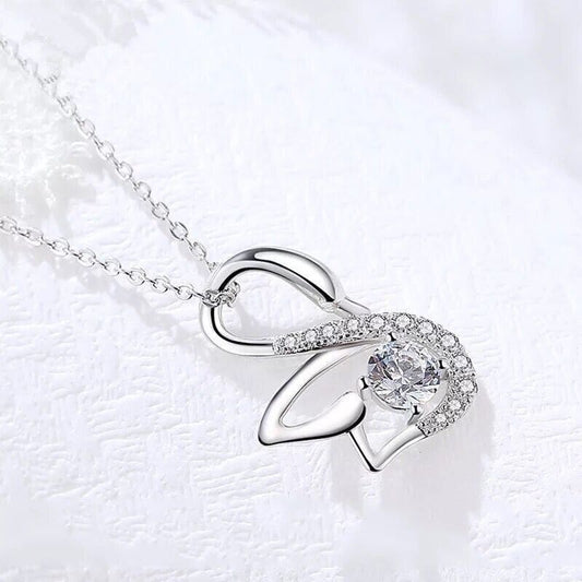 Crystal Swan Pendant Necklace 925 Sterling Silver Women Girls Jewellery Gift UK