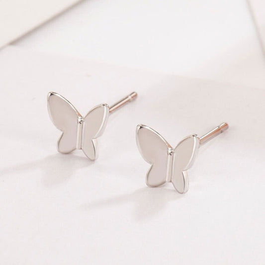 925 Sterling Silver Butterfly Stud Earrings Womens Girls Jewellery Xmas New UK