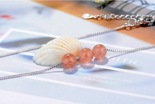 Pink Bead Opal Pendant 925 Sterling Silver Chain Necklace Womens Jewellery Gifts