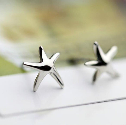 925 Sterling Silver Starfish Stud Earrings Womens Girls Jewellery New Gift UK