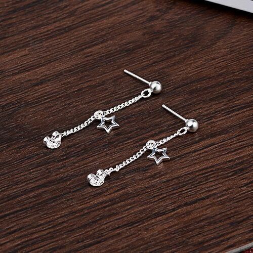 Women Girls 925 Sterling Silver Star Dangle Drop Stud Earrings Jewellery Gift UK