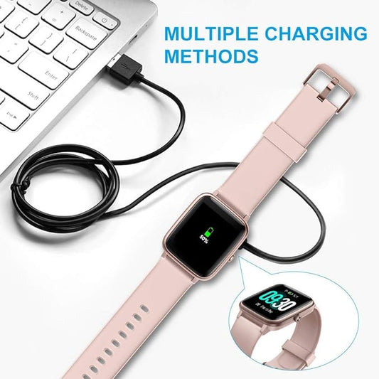 Compatible for TOOBUR Smart Watch 1.8" Charger, 2 Pin Magnetic USB Replacement Charging Compatible with TOOBUR, TEMINICE, VRPEFIT, Konitee, Gydom, IDW13, Faweio IDW13 1.8" Watch (Black)