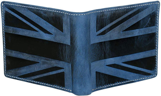 Leather Mens Wallet with Zip Coin Pocket Credit Carder Holder Bifold Purse UK Union Jack