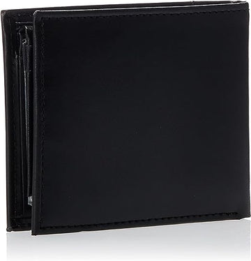 Men's Leather Wallet – Slim Bifold with 6 Credit Card Pockets and Removable ID Window, Black Cambridge, One Size