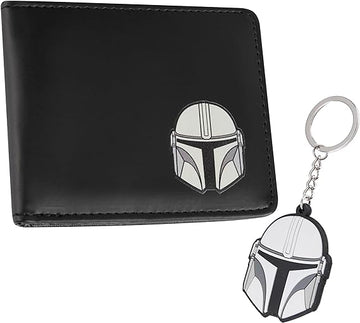 Mandalorian Card Wallet and Keyring Set for Men Teenagers Card Slots ID Pocket Mens Wallet - Gifts for Him