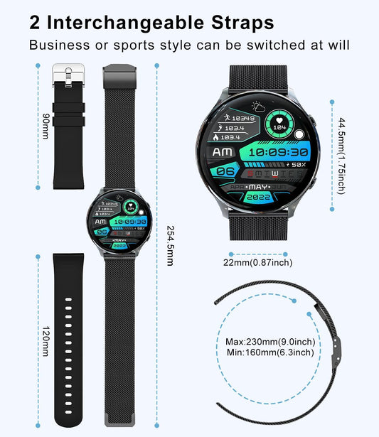 Smart Watch for Men Women Fitness with Heart Rate Sleep Monitor (1.39" Touch) IP67 Waterproof Outdoor Sports Smartwatch for Android iOS Phones