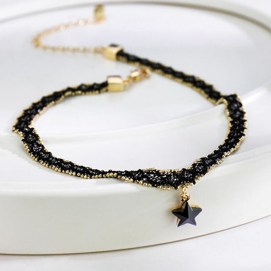 Crystal Star Choker Charm Necklace Women Girls Fashion Jewellery Gift UK