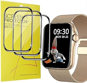 Compatible for TECHXURE SmartWatch 1.7 Inches Screen Protector, [3 Pack] 3D Full Coverage PET Soft Screen Protector Film Compatible with TECHXURE Smart Watch-TECH05 (3 pack)