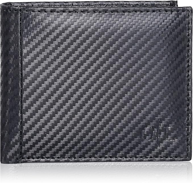 Mens Leather Wallet | Black Carbon Wallet | RFID Card Wallet | Buisness Card Holder | 4 Credit Card Slot | Gift for Husband