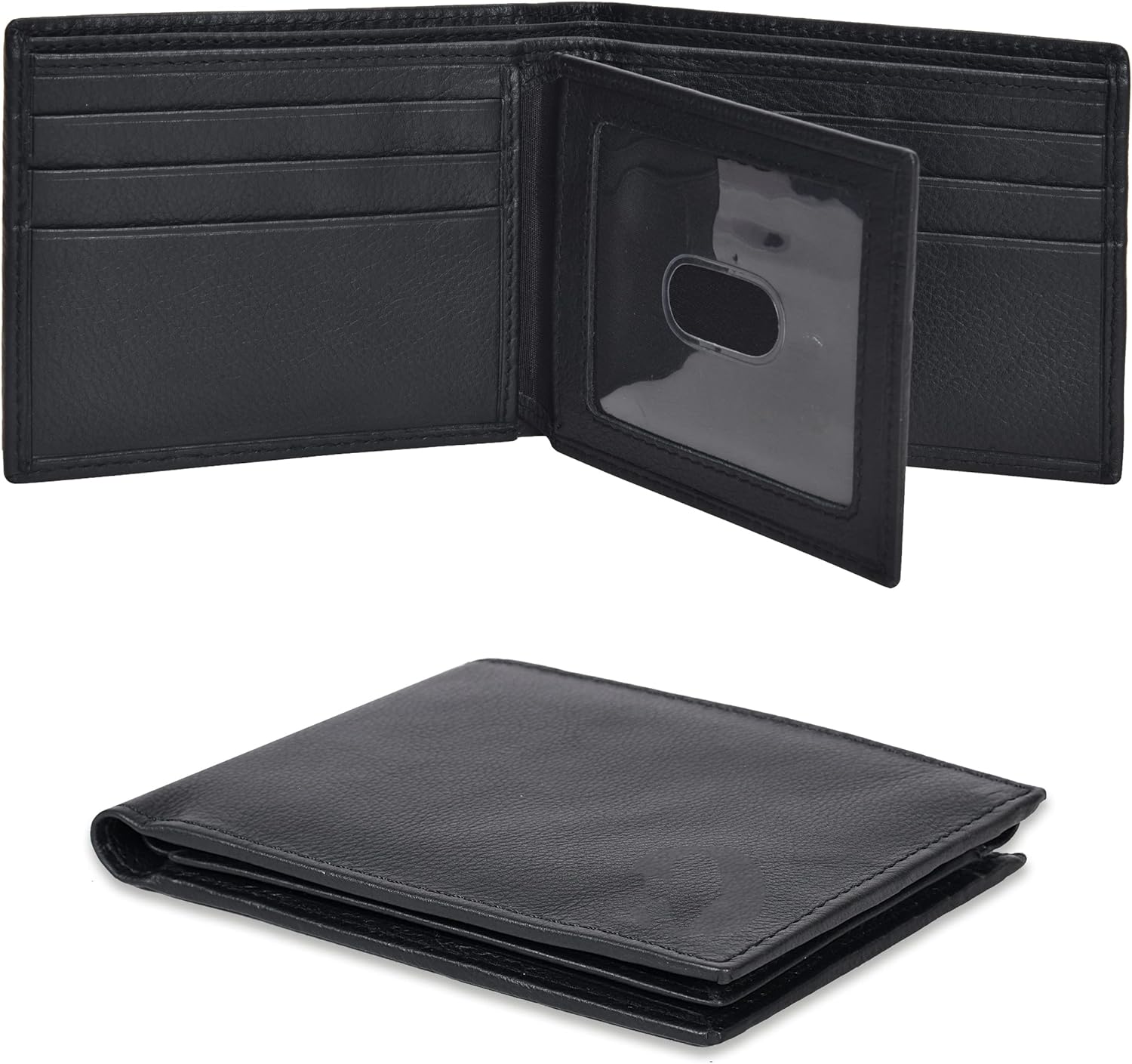 Slim Black Genuine Leather Minimalist Front Pocket Wallets for Men | Billfold Wallet | Gifts for Men