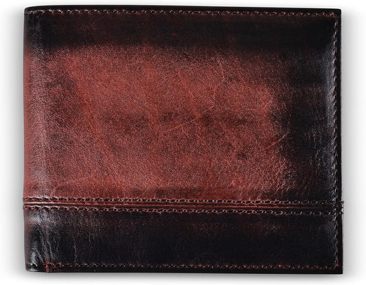 Leather Wallet for Men with RFID Blocking, Removable ID and Coin Pocket in Full Grain Leather