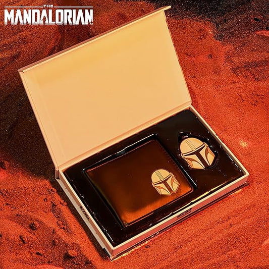 Mandalorian Card Wallet and Keyring Set for Men Teenagers Card Slots ID Pocket Mens Wallet - Gifts for Him