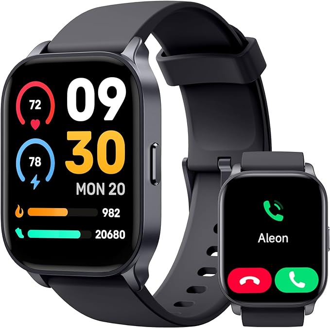 Smart Watch for Men Women(Answer/Make Calls), Alexa Built-in, Fitness Watch IP68 Waterproof/Heart Rate/SpO2/Sleep Monitor/100 Sports, Step Counter, Smartwatch Compatible Android iPhone