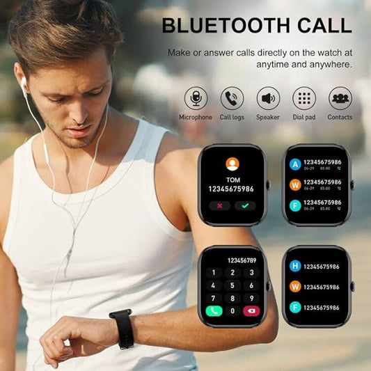 Smart Watch for Men Women Answer/Make Calls, 1.85" Smartwatch, Fitness Watch with Heart Rate Sleep Monitor, Step Counter, 100+ Sports, IP68 Waterproof Fitness Smartwatches Compatible with Android IOS