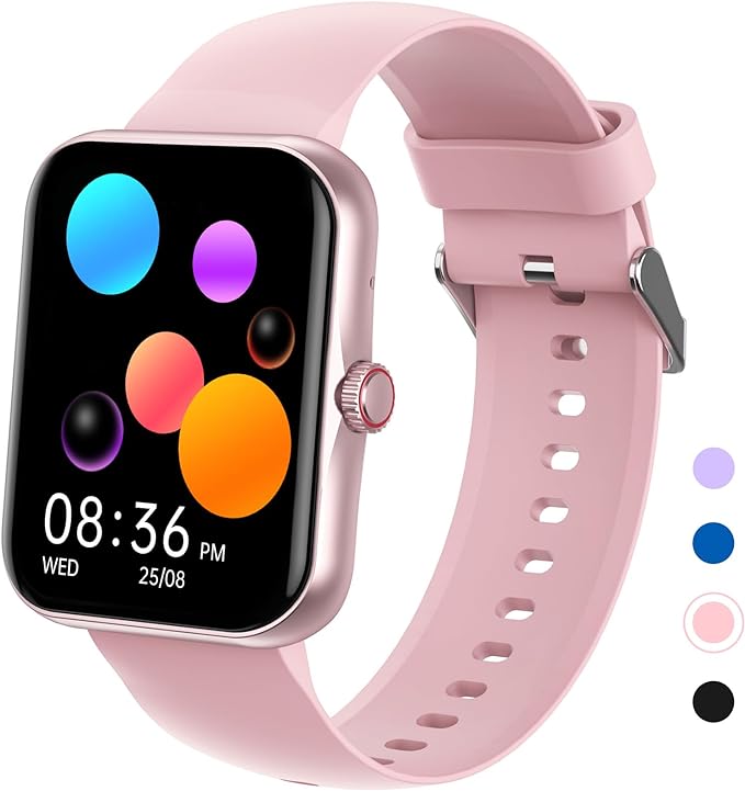 Smart Watch for Kids, Fitness Activity Tracker Smart Watch with Bluetooth Call Voice Assistant, Pedometer Sleep, Alarm Clock,100+ Sports Modes, Sport Watch for iOS Android, Pink