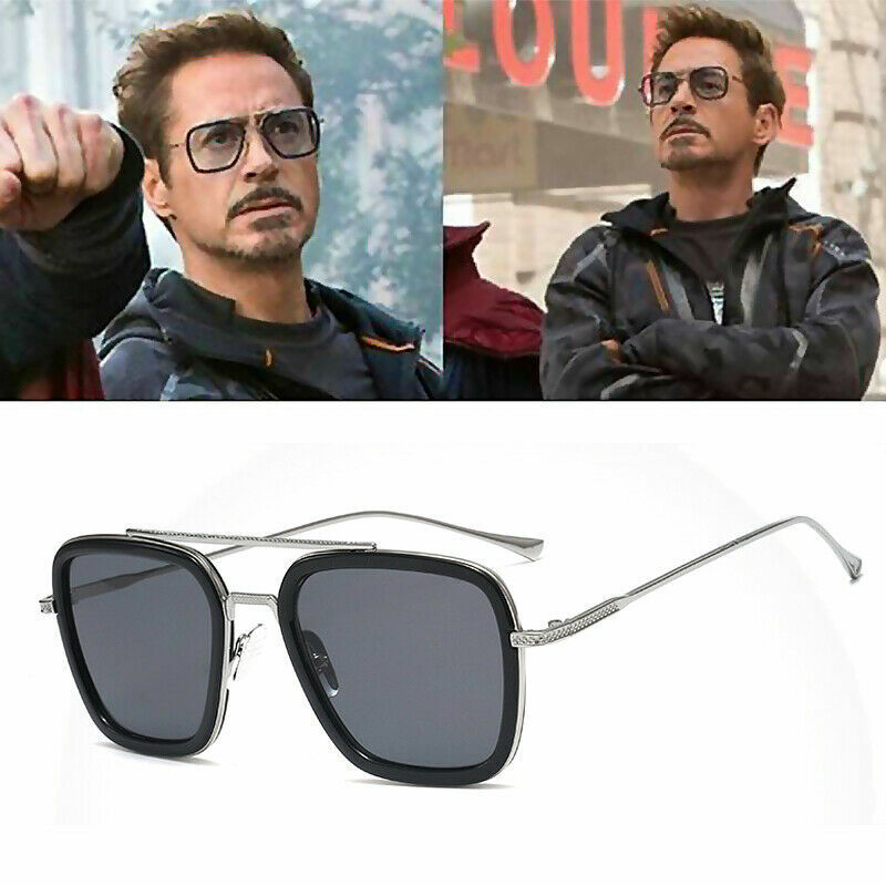 UK Marvel Tony Stark Men Sunglasses Flight 006 Fashion Avengers Iron Man Glasses