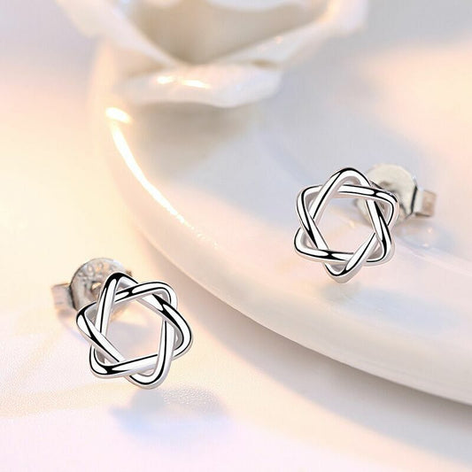 Cute Star Stud Earrings 925 Sterling Silver Womens Girls Jewellery Gift UK