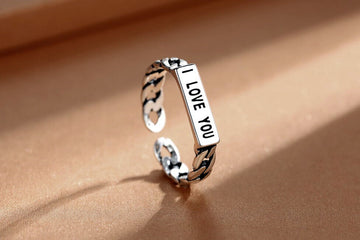 Vintage Love Word Adjustable Ring 925 Sterling Silver Womens Jewellery Gift UK