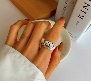 Moon Star 925 Sterling Silver Plt Adjustable Rings Women Girl Jewellery Gift UK