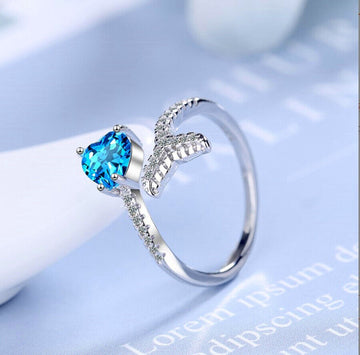 Mermaid Heart Adjustable Ring 925 Sterling Silver Womens Girls Jewellery Gift UK