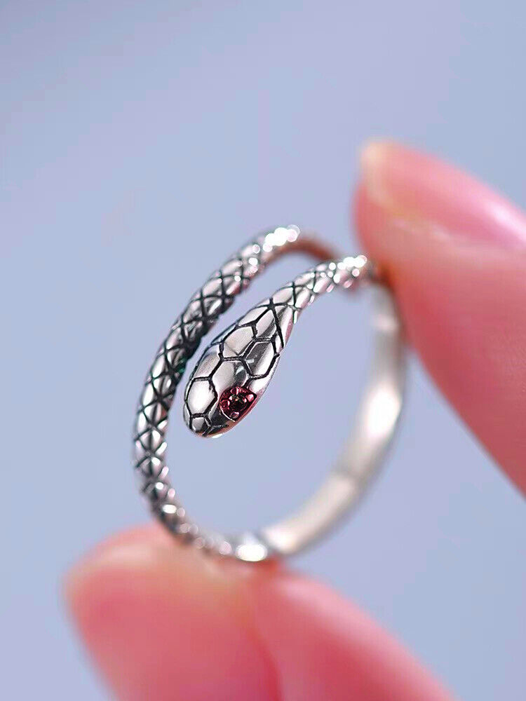 Cool Snake Adjustable Ring 925 Sterling Silver Plt Women Girl Men Jewellery Gift