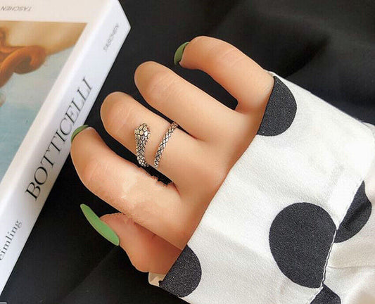 Cool Snake Adjustable Ring 925 Sterling Silver Plt Women Girl Men Jewellery Gift