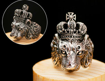 Retro Vintage Lion King Adjustable Ring 925 Silver PLT Women Men Jewellery Gifts