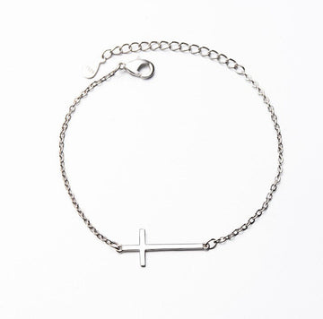 Cross Linked Charm 925 Sterling Silver Plt Bracelet Womens Girls Jewellery Gift