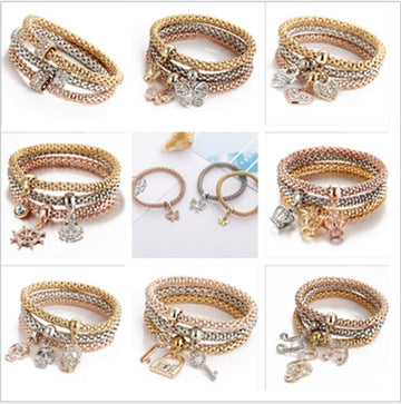 Women Butterfly Bracelet Gold Silver Pink gold Rhinestone Bangle Love Jewellery