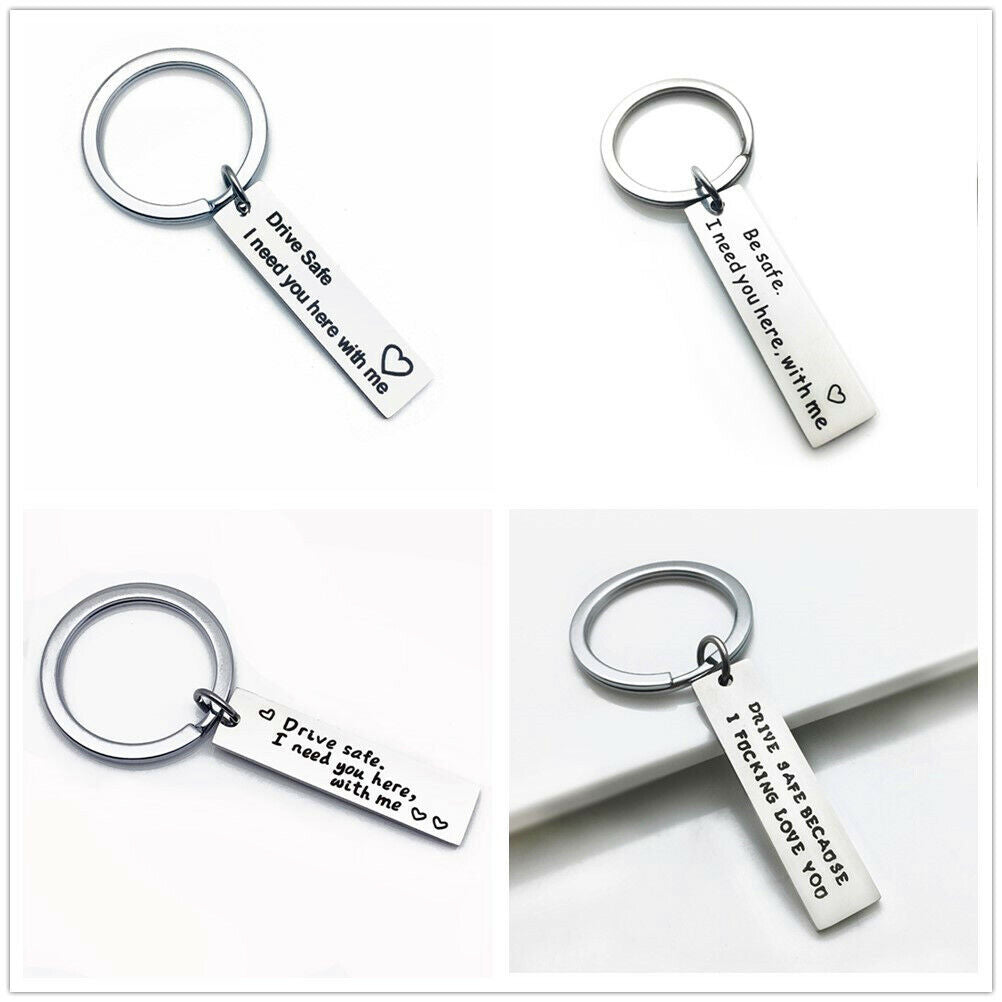 Drive Safe Keyring Love Couple Custom Engraved Girlfriend Gift Key Ring Xmas