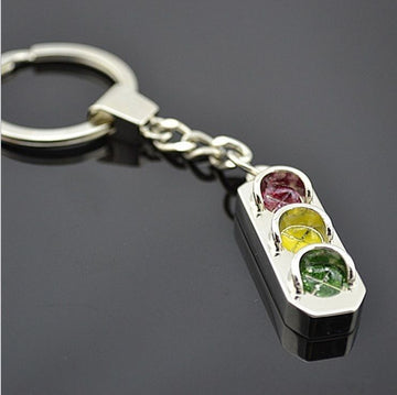 Cute Mini Traffic Light Car Key Ring Chain 3D Keyfob Keychain Keyring Gift