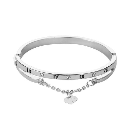 925 Sterling Silver plated Couple Shinny Love Bracelet Shinny Crystal Gift