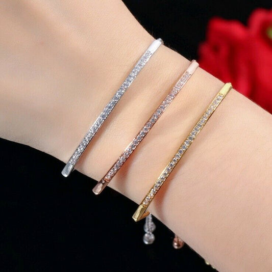 Diamante Bracelet Bling Sparkly Shinny Crystal Ladies Women Jewelry Gift