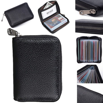 22 card RFID Blocking Mini Leather Wallet Business Case Purse Credit Card Holder