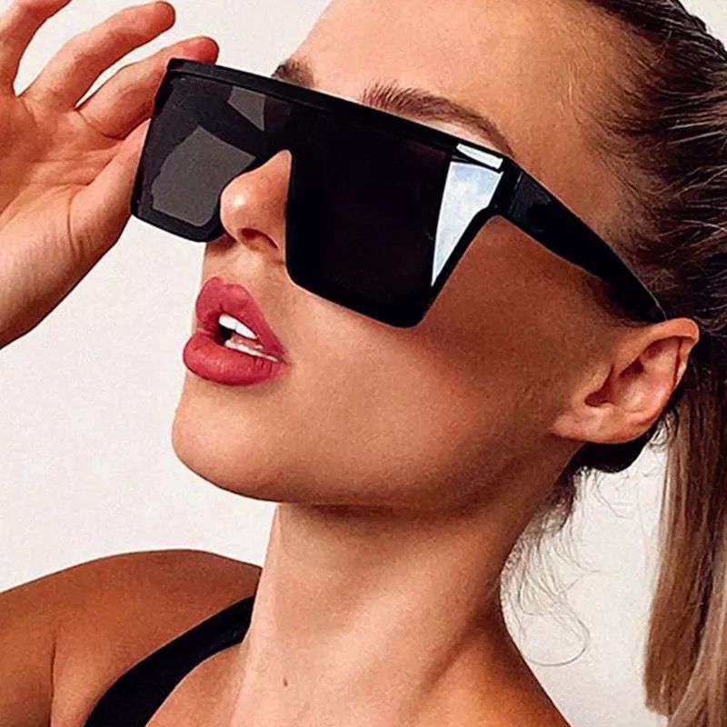 Oversized Womens Ladies Fashion Summer Sunglasses Shades Large Square Flat Top