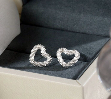 Beautiful Swirl Heart Chain Earrings 925 Sterling Silver Women's Girls Jewellery