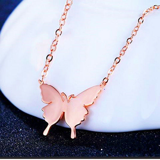 Butterfly Pendant 925 Sterling Silver Necklace Chain Women Jewellery LoveGifts