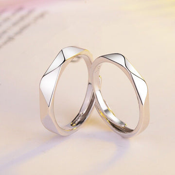 925 Sterling Silver Couple Adjustable Ring Womens Girls Jewellery Gift UK New