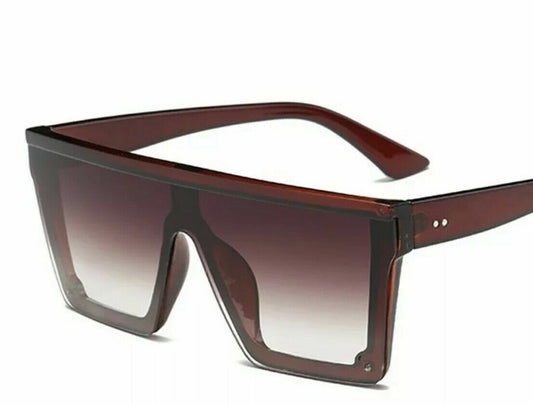 New Style Mens Sunglasses Square POLARISED Luxury Flat Top Black Leopard