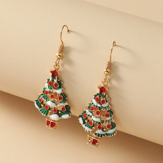 Christmas Tree Bell Santa Claus Earrings Jewellery Dangle Drop Xmas Party Women