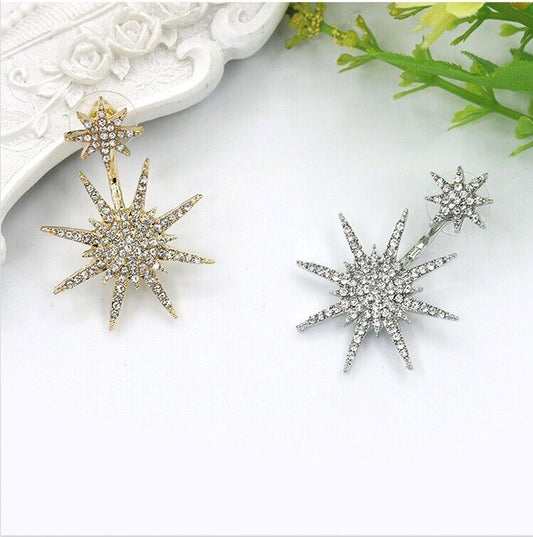 Women Elegant Crystal Rhinestone Ear Stud Star Shinny Earring Fashion Jewelry