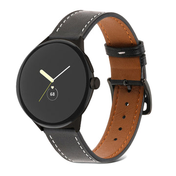 For Google Pixel Watch PU Leather Band Two-Piece Strap Wristband Replacement