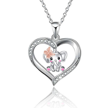 925 Silver Pated Jewellery Bridal Heart Butterfly Shinny Necklace Pendants Gift